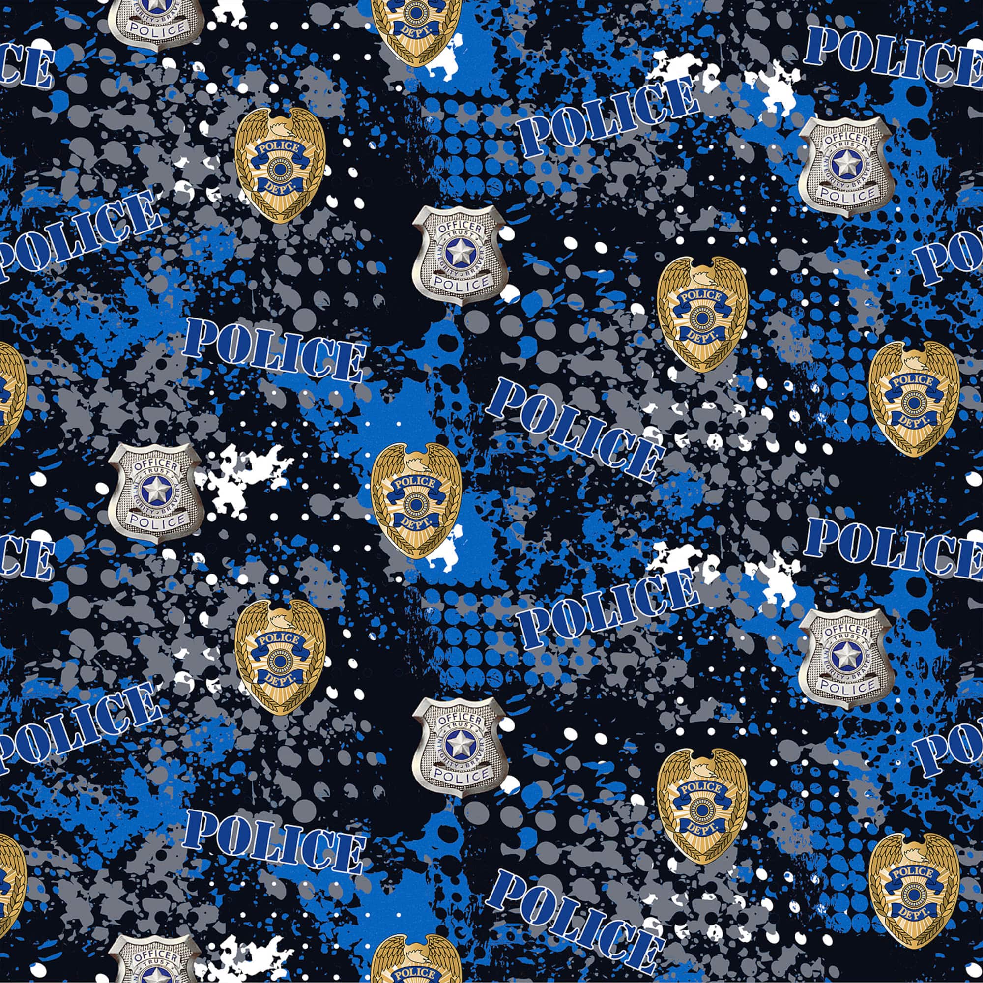 Sykel Police Department Abstract Cotton Fabric